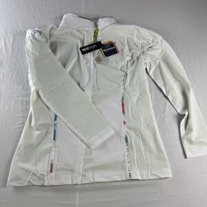 SwingDish Jacket Womens Large White Full Zip Golf Activewear Carvico Fabric NWT‎